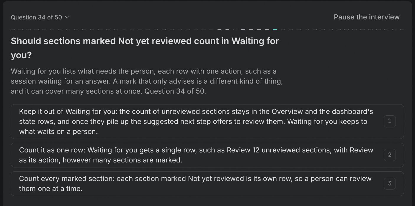 An interview question with three suggested answers